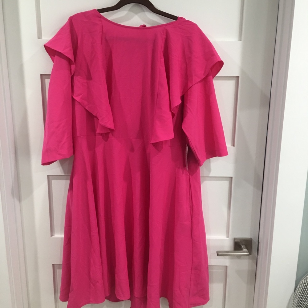Pink chiffon jumpsuit skirt with open back